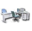 Office Table Set W/ Pedestal Cabinet Dark Gray - T-0160 & T-70 & T-0120